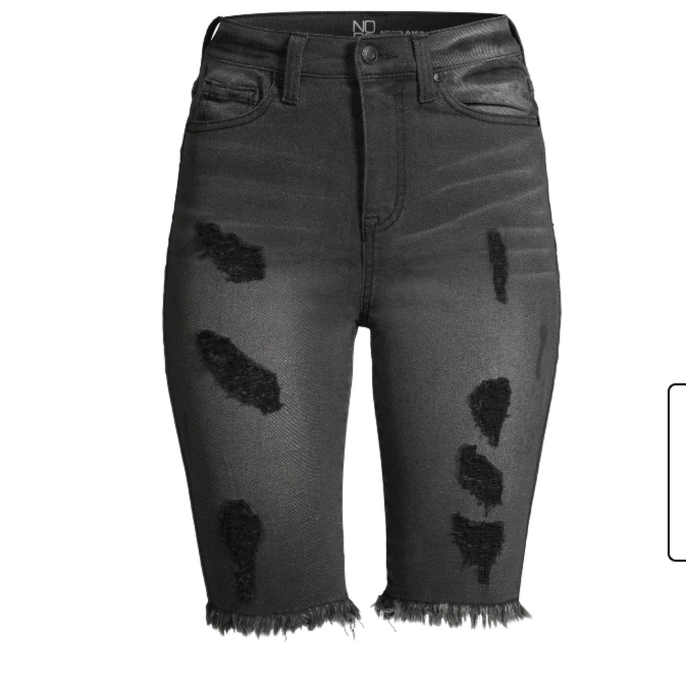 No Boundaries Juniors' Biker Distressed Bermuda Sh